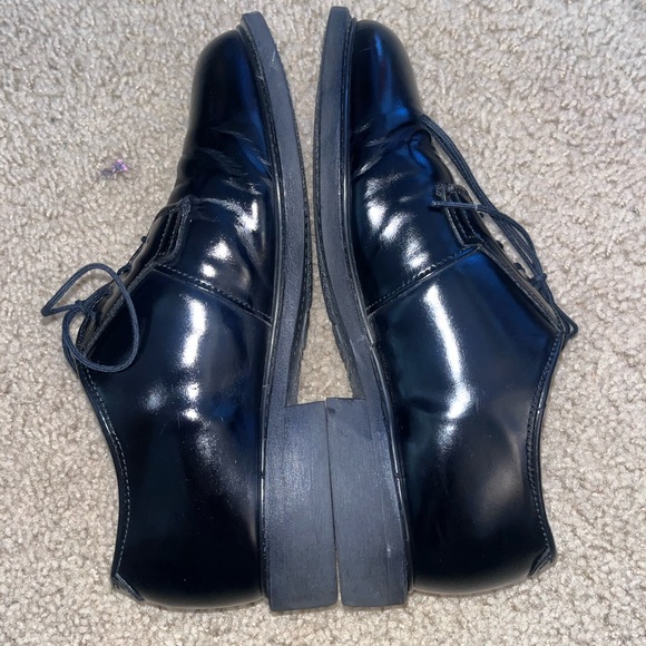 Black Bates navy premier Oxford shoes. - Picture 3 of 5